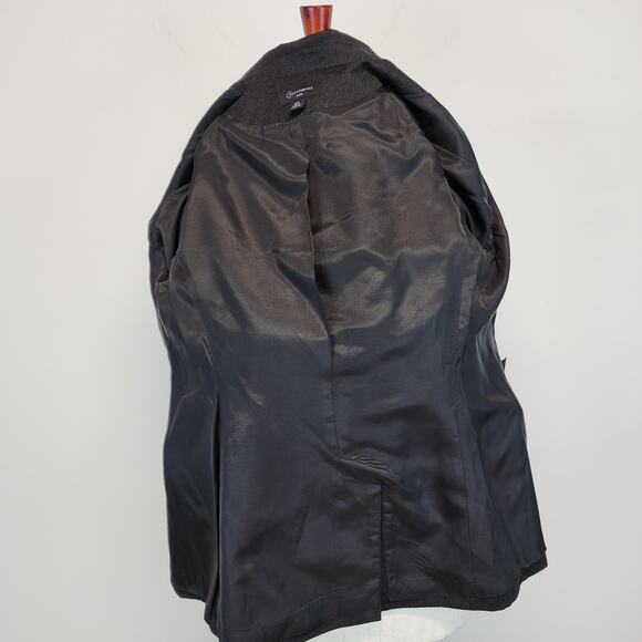 Vintage Wool Cashmere Blazer Size 10P Gray Office Career Tailored Fit Context - Picture 15 of 16